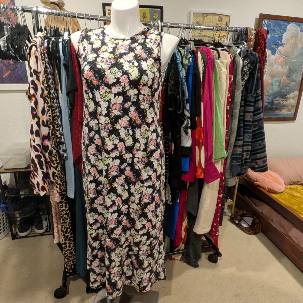J. Jill Floral Sleeveless Maxi Dress - M